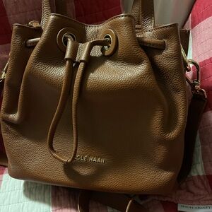 Cole Haan Brown Leather Bucket Bag